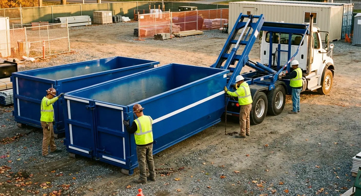 Commercial dumpster logistics and delivery truck access in Arlington Heights, IL